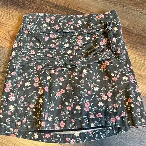 kidpik Black Floral Skirt Girls 7/8